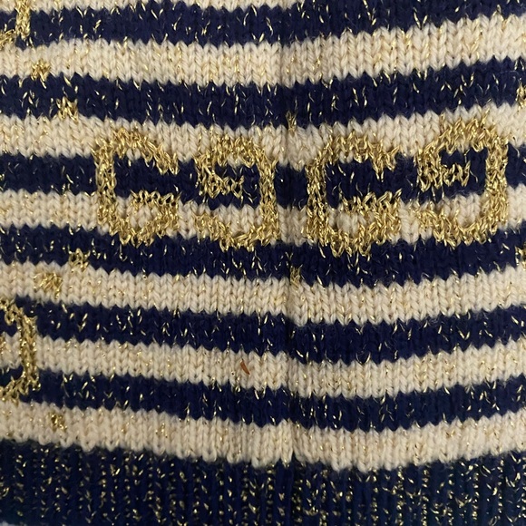 NWT Authentic Gucci Wool Hat Blue Crème Gold Size Med With Dust Bag - Picture 2 of 7